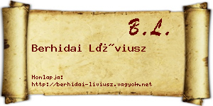 Berhidai Líviusz névjegykártya